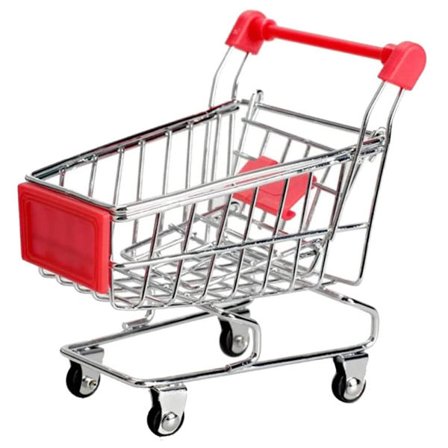 Mini Handlevogn, Slitesterk Supermarkedstil Bruksvogn med Ekte Rullende Hjul og Lett Grep Håndtak, Glatt Rullende Hjul Metallnett for