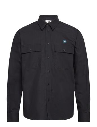 Carson Ripstop Shirt Skjorte Uformell Svart Double A By Wood Wood*Betinget Tilbud
