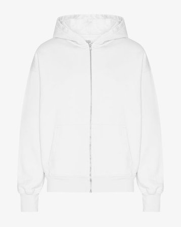 Organic Oversized Zip Hood - Optical White
