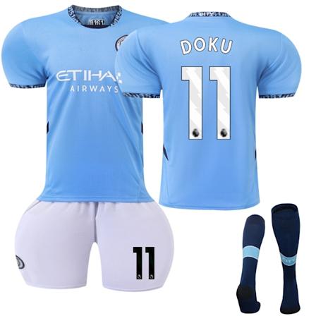 2024-2025 Manchester City Hjemme Børnesæt nr 11 Doku 16