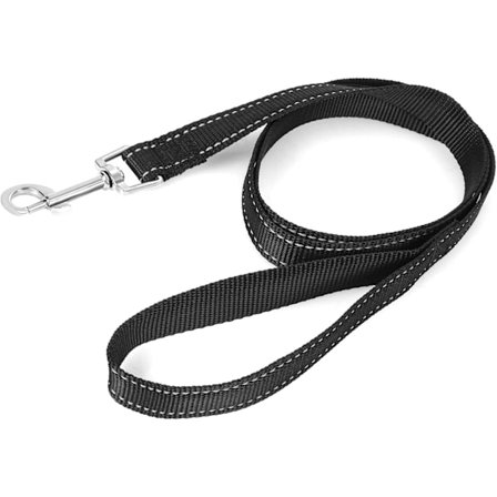 Reflekterende hundesnor 120 x 2,5 cm nylon snor Slidstærk træningssnor med metalspænder Snor til hvalpe Hundetræningssnor