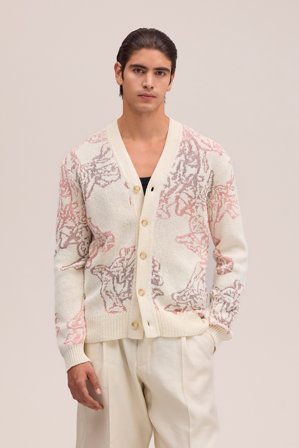 NN.07 Viggo Cardigan Herren Weiß Baumwollmix