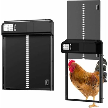 Automatisk hönshusdörrsats, timer hönshusdörr, batteridriven automatisk hönshusdörr med timer och ljussensor