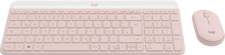 Logitech Slim Wireless Combo MK470 - tastatur- og mussett - QWERTZ - Tysk - rosa
