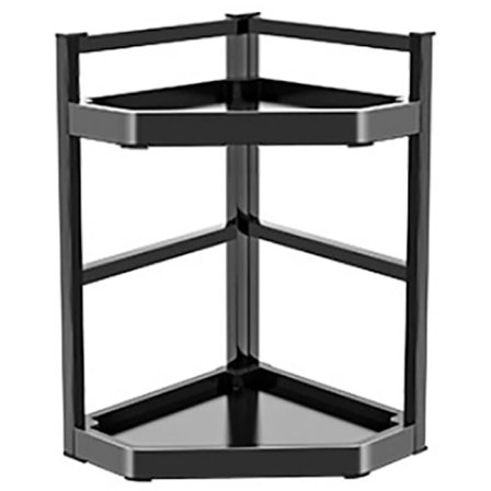 Svart krydderhylle i rustfritt stål, multifunksjonell krydderhylle, krydderoppbevaringshylle, kjøkkenorganiseringshylle B