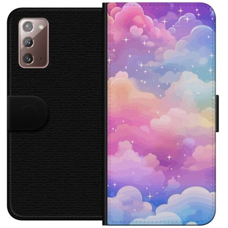 Yhteensopiva Lompakkokotelo Samsung Galaxy Note20 Söpö yksisarvinen, jolla on sateenkaarivärinen tukka tähtitausta vasten kawaii-tyylillä