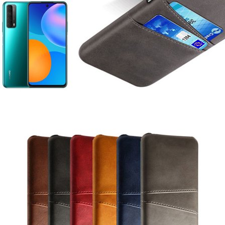 Huawei P smart 2021 cover etui beskyttelse læder kort vis -