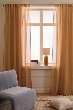 &Home - Gardinlængde med multibånd Mila 2-pak - Beige - Gardinfag med rynkebånd - 300 - Fra Homeroom