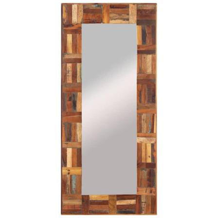 Vidaxl Väggspegel Massivt Återvunnet Trä 50x110 Cm Multifärg