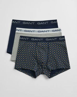 GANT - 3-pakning trunks med geometrisk print til herre marine
