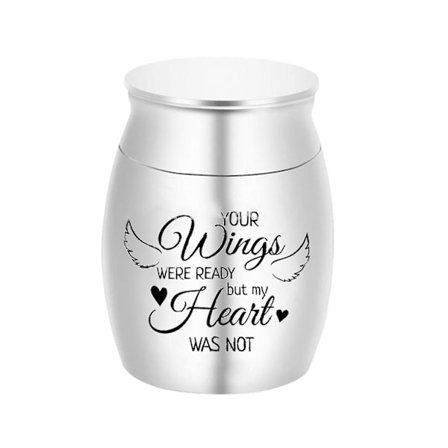 Urner for kjæledyraske - Solid rustfritt stål - Skruelokk - Anti-rust - Kjæledyrminne - Askebeholder for hjem - Sølv