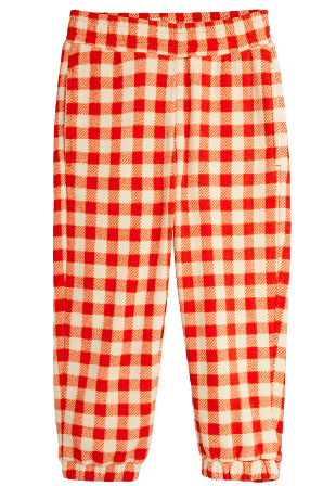 Mini Rodini Gingham Fleece Byxor Unisex Röd 104/110