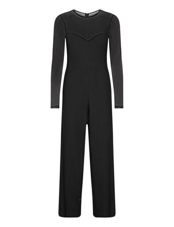 Onlsansa L/S Mesh Mix Jumpsuit Jrs ONLY Black