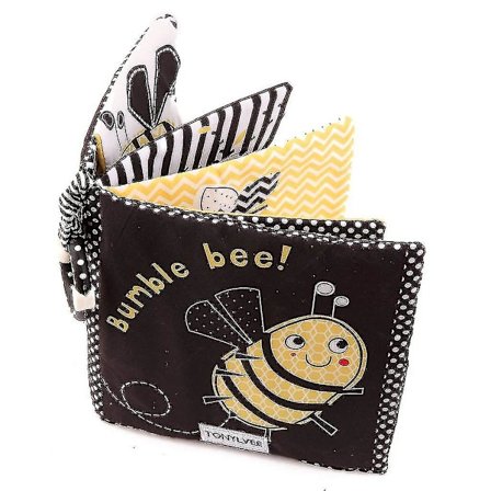 Crinkle Baby Cloth Books For Babies Toddlers, Nontoxic Soft Fabric Baby Educational Learning Toy Books For 0 - 6 Months(Bee)