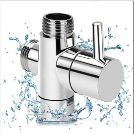 3-veis omkoblingsventil i solid messing, hånddusj, omkobler