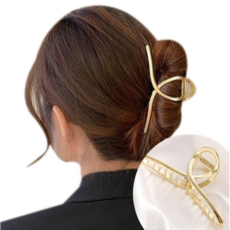 Guld metall hårklämmor för kvinnor
