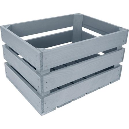 Trækasse - CREATIVE DECO - Grå - 40x30x23 cm - Vintage Opbevaring