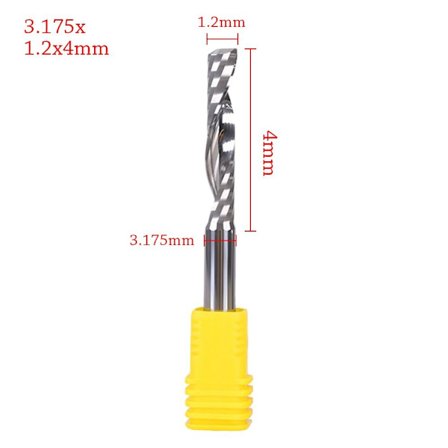 Endefræser Spiral hårdmetal fræser 3.175X1.2X4MM