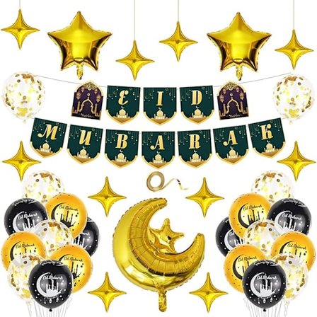 Eid Mubarak dekoration ballonger Eid Mubarak ballonger girlang månen stjärnor