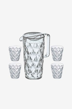Koziol - Karaff Set Inkl 4 Glas CRYSTAL 1,6L - Transparent - Kannor & karaffer - Från Homeroom