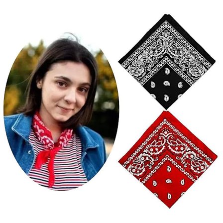 2 stk. trykt cowboy bandana hovedbeklædning halsbånd håndklæde til kvinder og mænd