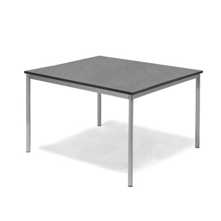 Tisch SONITUS, 1200x1200x720 mm, Linoleum dunkelgrau, alugrau