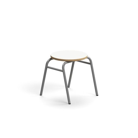 Hocker ALTUS, H 380 mm, silberweiß