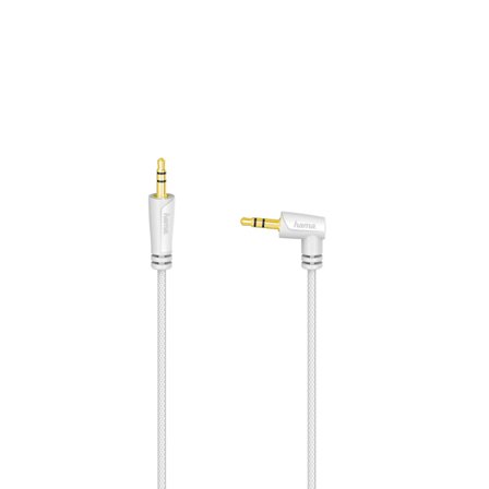 Kabel Audio 3.5mm-3.5mm Vinklad Vit 2m