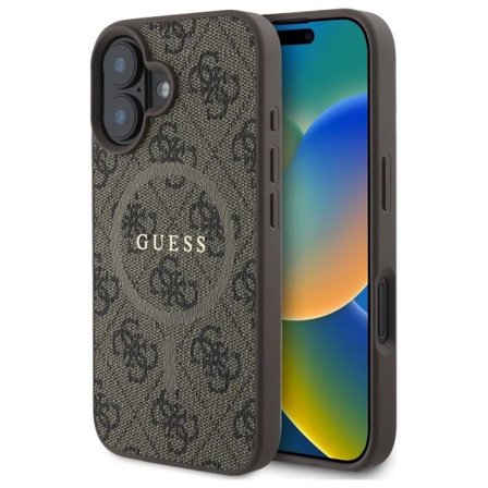 Guess 4G Ring Classic Logo MagSafe iPhone 16 Etui - Brun