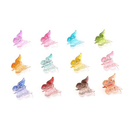 12pc Blandade Färger Butterfly Hårklämmor Grip Claw Barrettes Mini