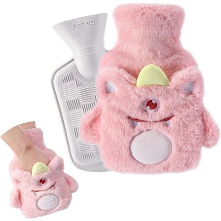 Varmtvannsflaske med trekk, varmtvannsflaske, plysj varmt vann