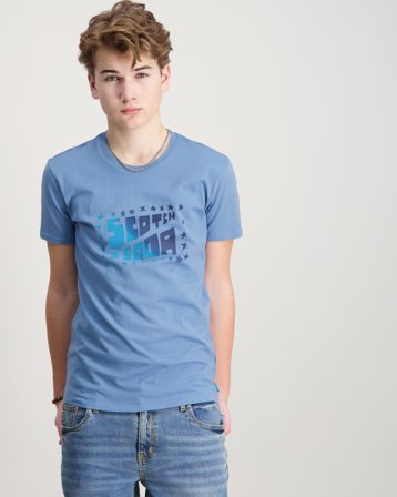 Scotch & Soda Front artwork regularfit Tshirt Blå T-shirts Kille - Kids Brand Store