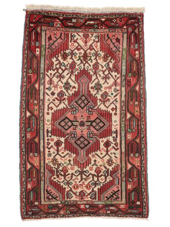 Oosters Hamadan Vloerkleed 75X120 Donkerrood/Zwart Wol, Perzië/Iran