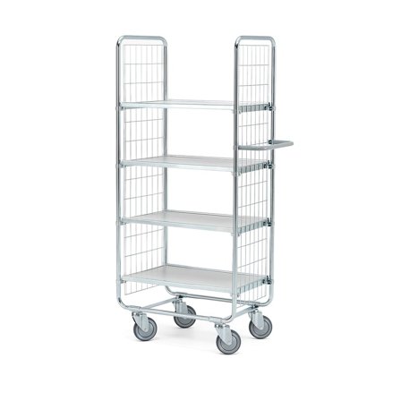 Hyllvagn, 4 st hyllplan, 620x425 mm