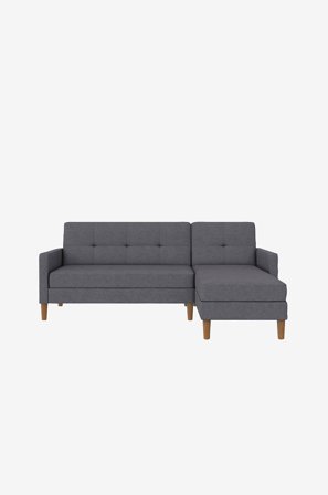 Dorel Home - Sjeselong sovesofa med oppbevaring Lilly - Grå - Sovesofaer - Fra Homeroom