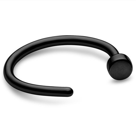 10 mm Zwarte Open Neusring van Roestvrij Staal voor mannen - Sieraden voor neuspiercings - Sieraden voor piercings