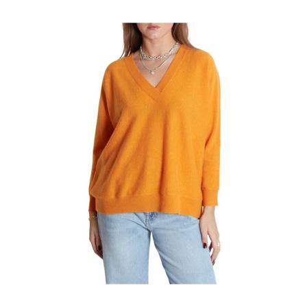 Lisa Yang V-neck Strik Gul, Dame Striktrøjer