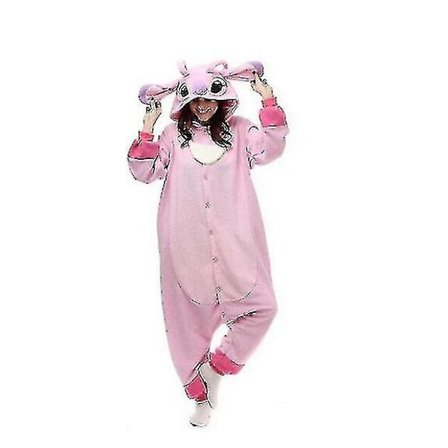 Regnbuehorn Monster Stitch Tøj Pyjamas Jumpsuit Natkjole Dyr Hættetrøje - Perfekt Pink