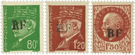 Frankrig 1944 - YT 3+5+6 - Postfrisk