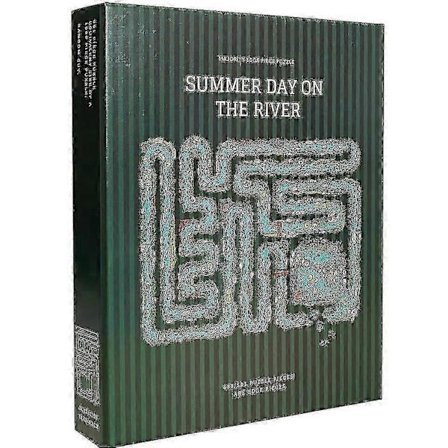 Kantbrikke Puslespill - Unikt Elve-tema 501-brikkers Jigsaw-puslespill for voksne og familier, Utfordrende Kantbrikke-design, Sommerdag ved Elven 