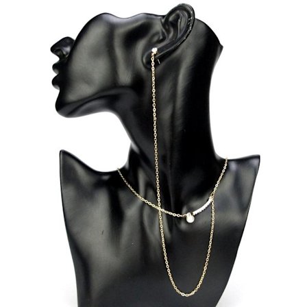 Sexig Halsband Örhängen Stud Set Guldpläterad