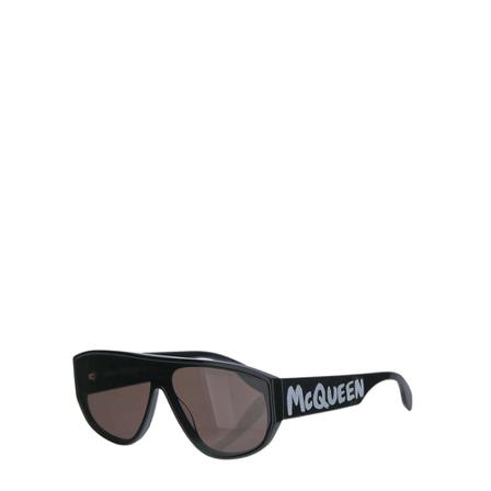 Alexander McQueen Graffiti Mask Solbriller Sort, Herre Solbriller, Størrelse: ONE Size