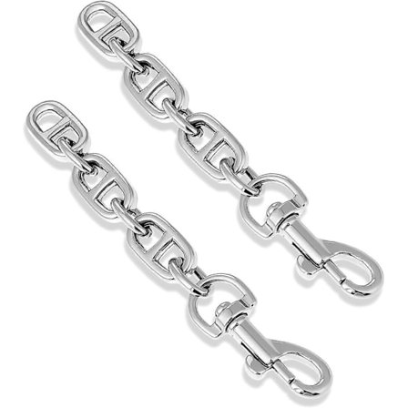 2 stk. Sølv Taske Forlænger - 12 cm Metal Kæde Rem til Crossbody Taske & Pung Tilbehør