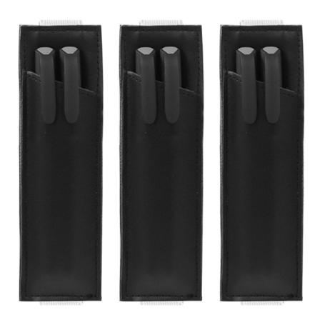 3 stk Blyantvesker, Pennehylster i Lær, Elastiske Tilbehør