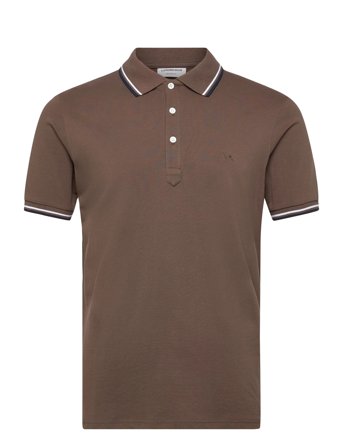 Lindbergh Polo Shirt W?. Contrast Piping - Brown - L