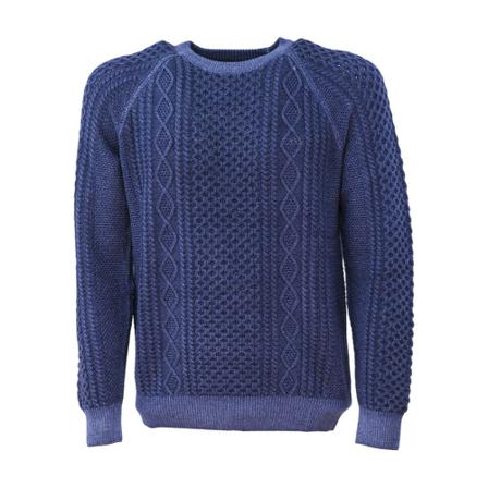 Sun68 Round Vintage Cable K42133 - Sun68 Blå, Herre Strik