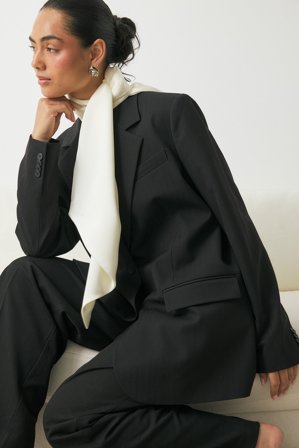 NA-KD Maxi Oversized Blazer - Oversized Blazer - Sort - EU 36