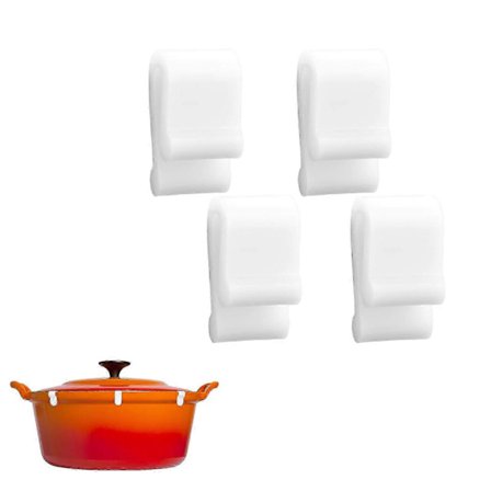 Beskyttelsesklemmer for lokk til jerngryter fra Le Creuset, Staub & Tramontina - Forhindrer fliser og riper