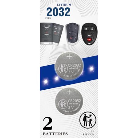 För Cadillac Nyckelbricka Batteribyte, 2-pack CR2032 Batteri för Bil Fjärrnyckelbricka för Cadillac ATS CT6 DTS ELR STS Corvette SR
