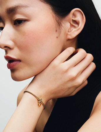 Pandora 14K Gold-Plated Dangle With Honey Coloured Crystal - Gold - ONE SIZE